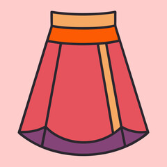 pleated skirt vector illustration