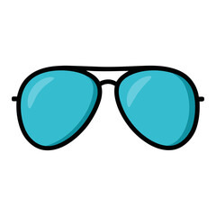 teal aviator sunglasses vector illustration, a clean vector illustration of aviator sunglasses featuring teal lenses and a black frame, isolated on a white background.
