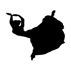 Dancing ballerina silhouettes isolated over white background.black beautiful moving ballerina dancer icon.Graceful dancing ballet balancing on one leg.Unique ballet pose balancing on single leg. © shivam