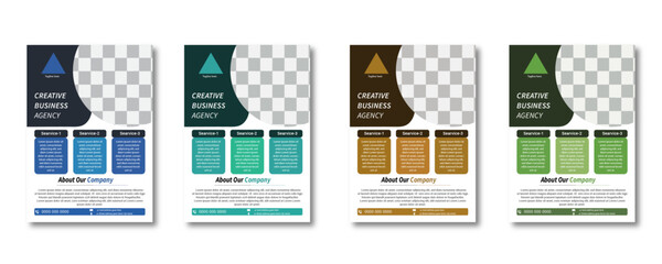 Creative symbol Business Flyer Layout with Colorful Squares