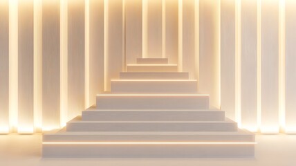 Fototapeta premium Luminous Stairway Leading to a Celebratory New Year s Eve in Minimalist 3D Texture