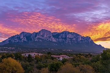 mountain sunrise golden sun