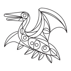 Coloring book for children, Pteranodon © firoz
