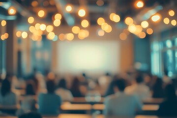 Blurred Warm Lights Conference Room Meeting