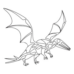 Coloring book for children, Pteranodon © firoz