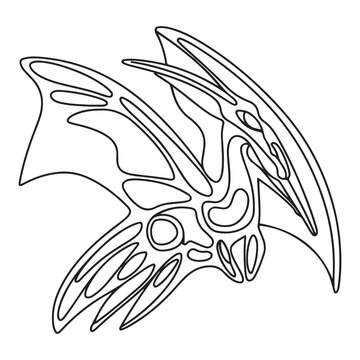 black and white pterodactyl outline clip art preview