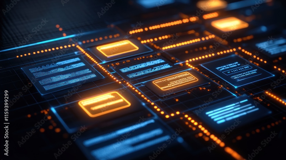 Poster abstract digital interface: futuristic technology background