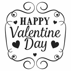 Happy valentine day typography design