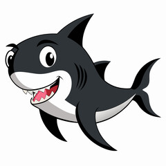 shark cartoon isolated on white