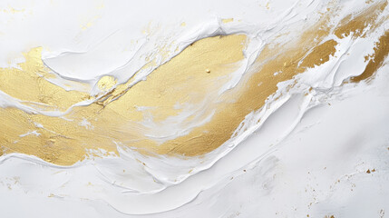"White and Gold Acrylic Textured Painting Background &ndash; Elegant and Modern Artistic Design."

