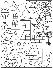 halloween coloring page for kids