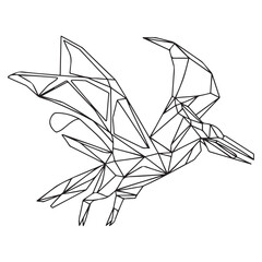 Pteranodon line art vector drawing © firoz
