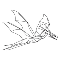 Pteranodon line art vector drawing © firoz