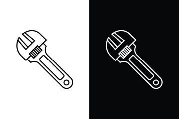 Adjustable Wrench icon vector on White Background ,Vector Art Illustration on white background.