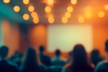 Blurred Seminar Presentation Warm Ambiance
