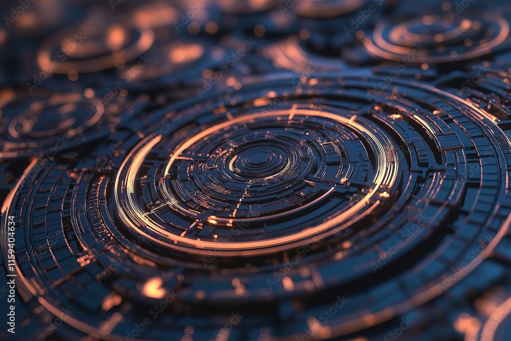 Poster An abstract representation of time using concentric circles and melting edges.
