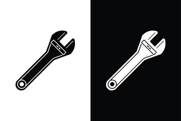 Adjustable Wrench icon vector on White Background ,Vector Art Illustration on white background.
