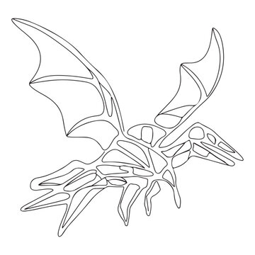 recommend clip art: Pteranodon line art vector drawing