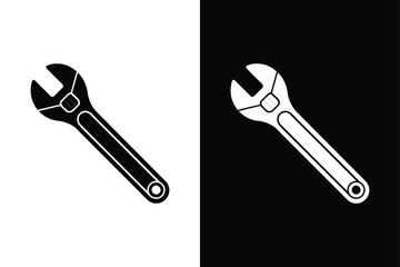 Adjustable Wrench icon vector on White Background ,Vector Art Illustration on white background.