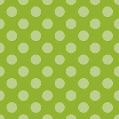 Repeating raster pattern with green polka dots on a green background © Yuliya