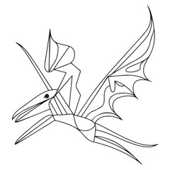 Pteranodon line art vector drawing © firoz