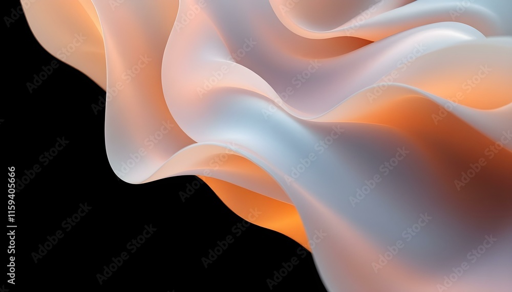 Poster 3d render, abstract colorful background illuminated with colorful neon light. glowing curvy line. ab