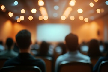 Blurred Audience at a Seminar with Soft Lighting