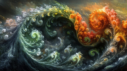Fractal Swirls, Infinite patterns of bright fractal shapes.


