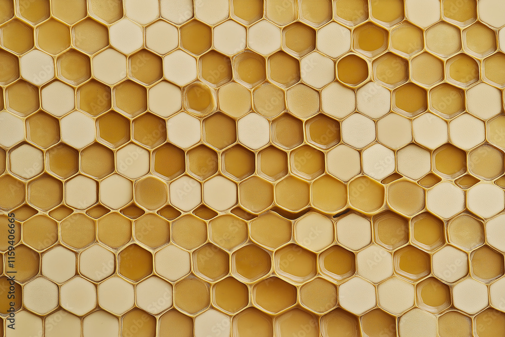 Poster Delicate honeycomb patterns in muted yellows and whites, fading at the edges.