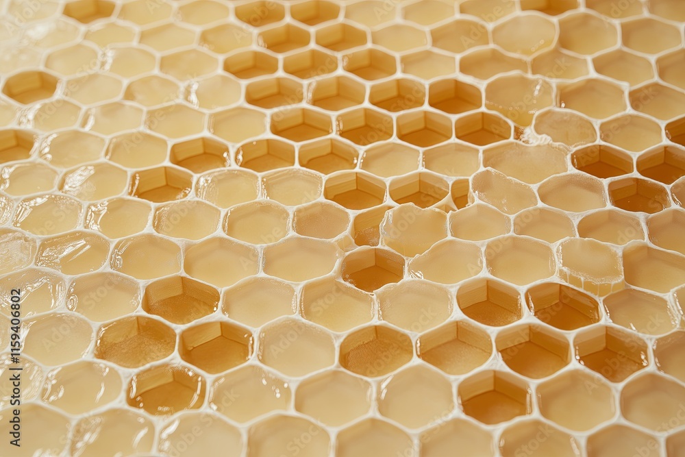 Poster Delicate honeycomb patterns in muted yellows and whites, fading at the edges.