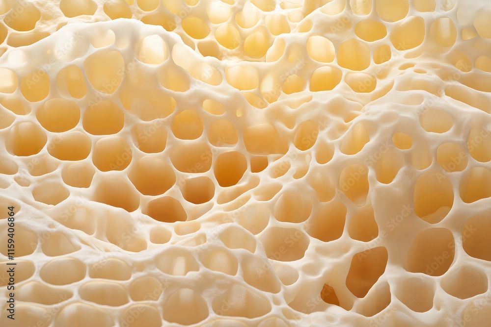 Poster Delicate honeycomb patterns in muted yellows and whites, fading at the edges.