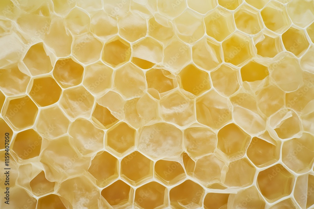 Poster Delicate honeycomb patterns in muted yellows and whites, fading at the edges.