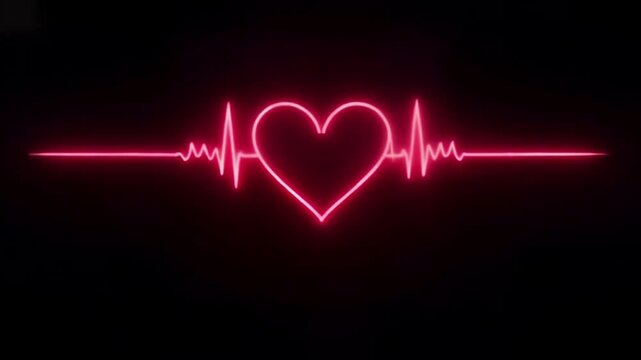 heart beat Happy Valentines day animation background with flying hearts and sparkles. 4K