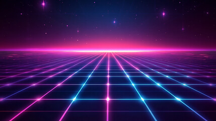 Futuristic grids with glowing intersecting lines and neon light effects.

Futuristic grids with glowing intersecting lines and light effects.




