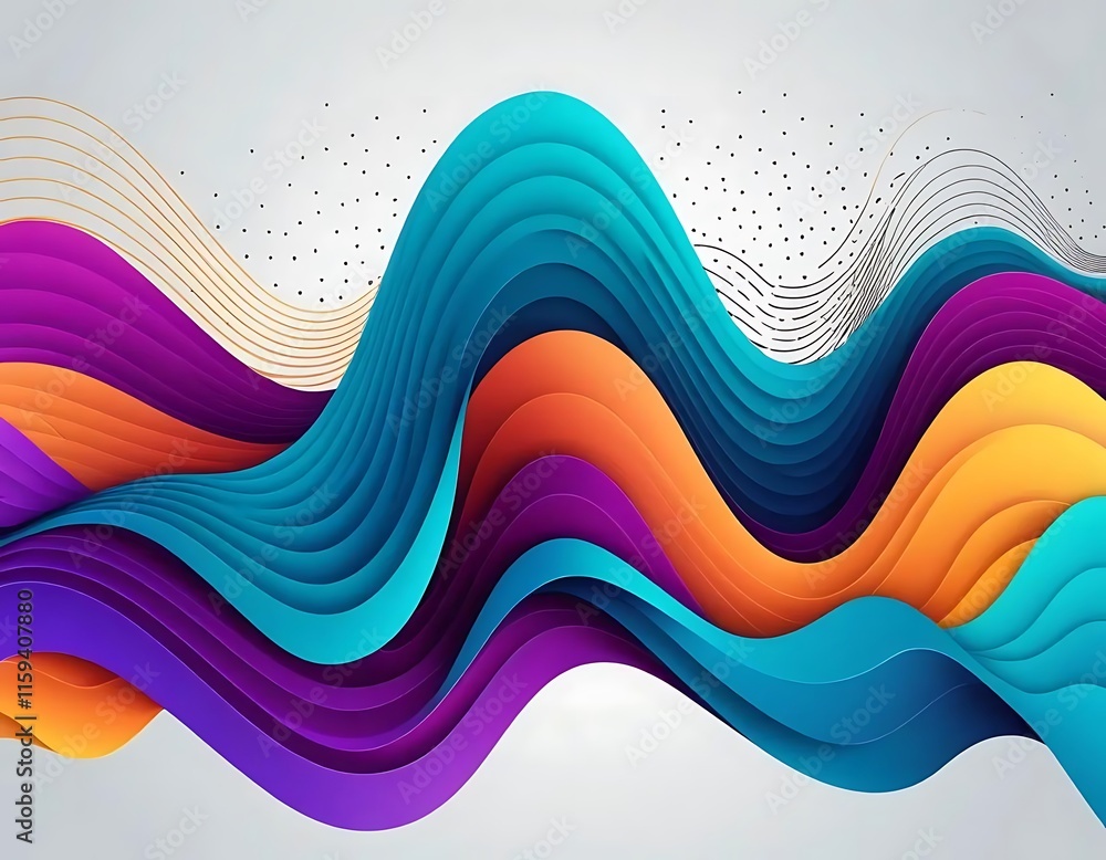 Aufkleber abstract colorful waves flowing dynamically