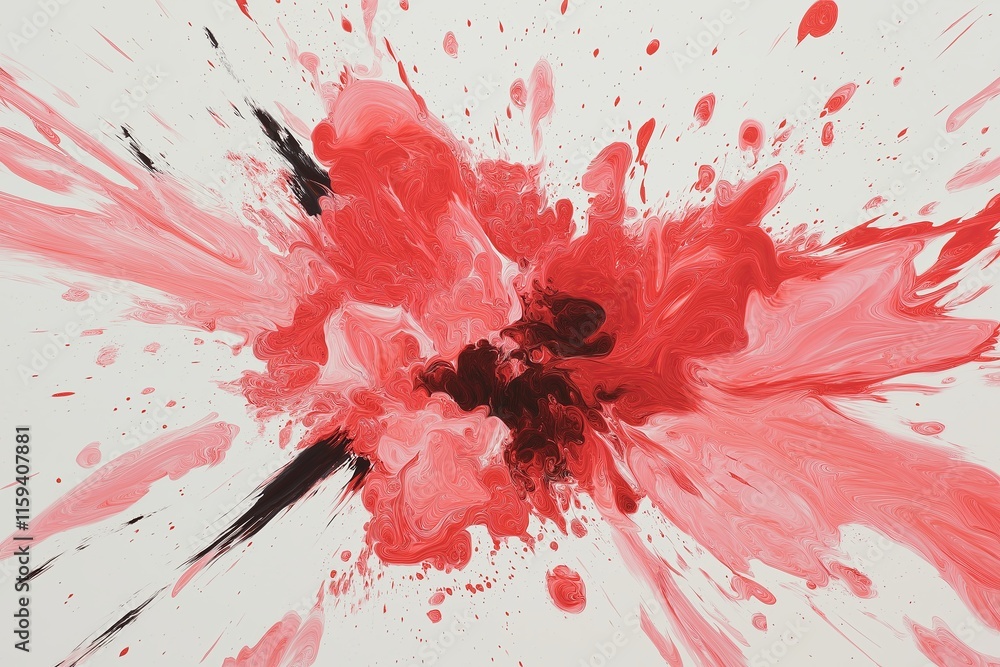 Poster explosions of vibrant color contrasted by sharp, black streaks symbolizing conflict