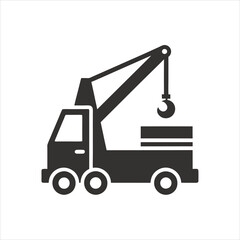 Naklejka premium Mobile Crane Icon Silhouette Vector Art Collection