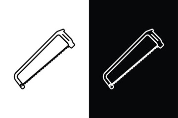 Hacksaw icon vector on White Background ,Vector Art Illustration on white background.