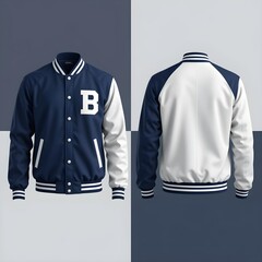 Varsity jacket mock up with professional details and high resolution, making it a great choice for your creative design, branding and presentation need
