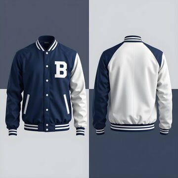 Varsity jacket mock up with professional details and high resolution, making it a great choice for your creative design, branding and presentation need