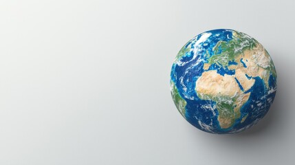 Realistic globe of Earth showing continents and oceans in detail