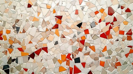 Colorful mosaic design featuring geometric shapes in earthy tone