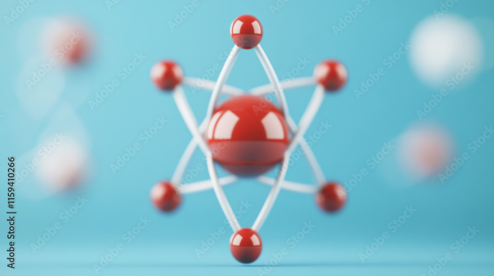 Aufkleber bohr model, a close-up image of a bohr model representation illustrating atomic structure and scient