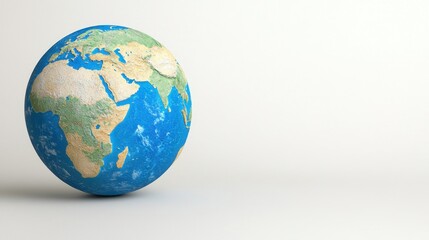 Fototapeta premium Detailed Earth Globe on Plain Background for Educational Use