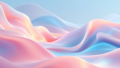 Obraz premium A playful abstract background featuring a mix of pink blue and orange colors with flowing shapes and soft gradients. A vibrant, abstract composition featuring flowing colors of pink, blue, and orange
