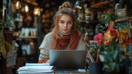 A freelancer finding work-life harmony during a pause at a local coffee shop.