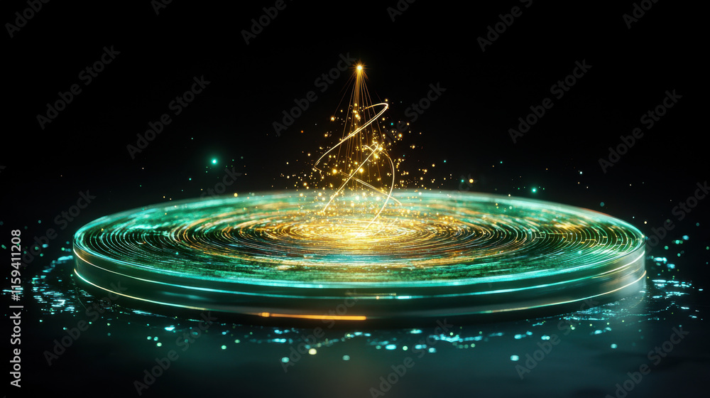 Aufkleber bohr model, a futuristic concept image of a bohr atom model, showcasing innovative design and artist
