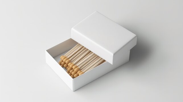 Mockup of a white matchbox, Generative Ai.