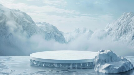 A mysterious ice formation in the heart of an Antarctic landscape.