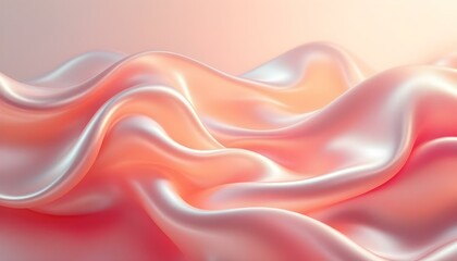 Obraz premium A vibrant abstract background with fluid, wavy lines in orange and pink hues. Ideal for dynamic and energetic designs. A vibrant blend of gradient waves and smooth curves in pink and blue hues.